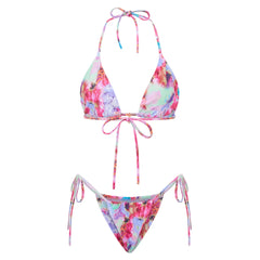 hirigin Women 2 Pieces Bikini Swimsuit Spaghetti Strap Top Tie Side Triangle G-Thong Bathing Suit Beach Holiday Swimwear