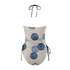 Summer Print Sexy Bikini Women'S Fashionable Lace Up Detachable Chest Pad Split Swimsuit Womens Swimming String Bikini Underwear