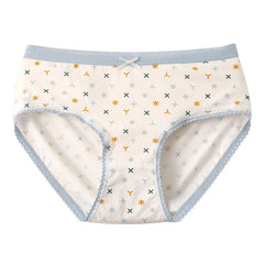Women Cotton Underwears Pastoral Japanese Students Briefs Sexy Cute Girls Lingerie Printed Lace Femme Female Panties Underpants