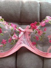 Night Beautiful Sexy Women 2 Piece floral Embroidery Underwear Sexy Erotic lingerie underwear Set