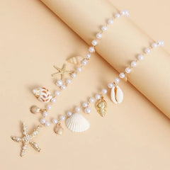 Fashion Bohemian Waist Chain Sea Star Starfish Shell Pendant Shell Waist Link Beach Bikini Alloy Jewelry Accessories for Women
