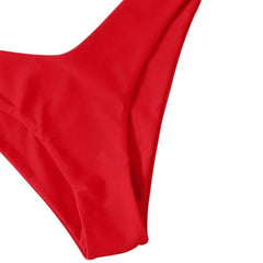 Women's Swimming Trunks Bikini Panties High Waist Swimwear Bottom Solid Color Female Swimsuit Briefs Beachwear Bathing Suits