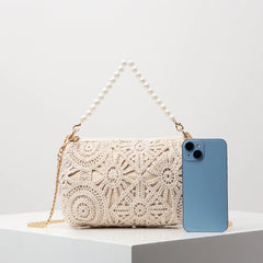Boho Beach Bags for Women,Pearl Bag,Wicker Bag,Premiun Style Tote Bags for Ladies,Vacaition Outfits Women,Travel Must Haves