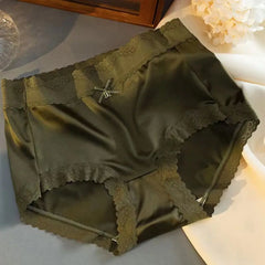 Women's Underwear Ice Silk Panties Seamless Untra-thin Underwear Intimates Satin Briefs Ladies Large Size Briefs