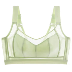 Women Large Size Underwear Full Cup Thin Bra Summer Ultra-thin Anti-Sagging Minimizer Push Up