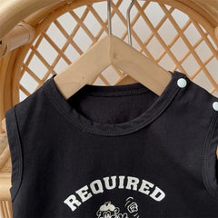 Korean Children's Clothing 2025 Summer New Item 1-3 Year Old Boy Baby Sleeveless Set Thin A-level Outdoor Clothing Two-piece Set