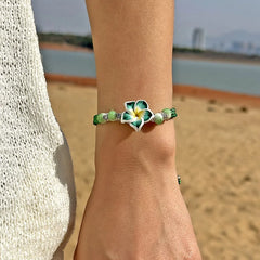 Hawaiian Bracelets for Women Bohemian Woven Tropical Flower Bracelets Handmade Braid Summer Beach Girls Jewelry Accessories