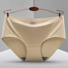 Women's Underwear Ice Silk Cotton Antibacterial Briefs Lingerie Female Casual Girls Panties Ladies Underpants Plus-size XXL