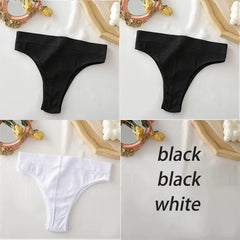 FINETOO Women's Panties Seamless High Waisted Underwear Women Comfortable Panties Women Sexy Underpants For Women 3PCS/Set