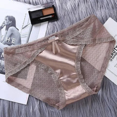 Women's Panties Satin Underwear Lace Sexy Briefs Ladies Casual Underpants Female Lingerie Intimates Girl Panty 2024
