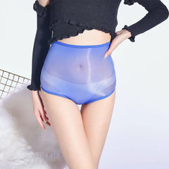 Shiny Sheer Underwear Women Oil High Rise Sexy Briefs Black White Red Blue Purple Skin Gray Brown Pink Panties Underwear