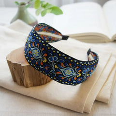 Women Wide Turban Hair Accessories Headwear Embroidered Ribbon Hair Hoop Hairbands Headbands Head Wraps