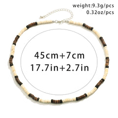 Fashion Men Summer Beach Wooden Bead Surfer Necklace Simple Geometric Tribal Ethnic Handmade Chain Steampunk Male Jewelry Gift