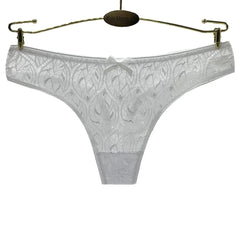Sexy Panties Women Lace Silk Underwear Low Waist Bow Solid Color Briefs Cotton Crotch Breathable Sexy Thongs Women Underwear