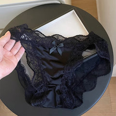 Women Sexy Lace Panties Underwear Satin Mesh Low Rise Hollow Briefs Thong