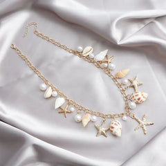 Fashion Bohemian Waist Chain Sea Star Starfish Shell Pendant Shell Waist Link Beach Bikini Alloy Jewelry Accessories for Women