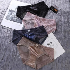 Women's Panties Satin Underwear Lace Sexy Briefs Ladies Casual Underpants Female Lingerie Intimates Girl Panty 2024