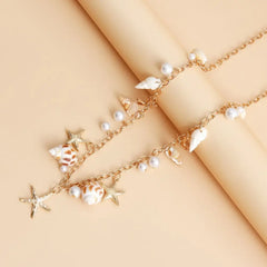 Fashion Bohemian Waist Chain Sea Star Starfish Shell Pendant Shell Waist Link Beach Bikini Alloy Jewelry Accessories for Women