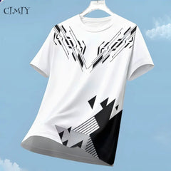 Sports Casual Jersey For Men Dry Fit Shirt Outdoor Running Cycling Short Sleeve Breathable Gym Wear Crew Neck T-Shirt