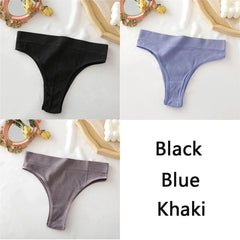 FINETOO Women's Panties Seamless High Waisted Underwear Women Comfortable Panties Women Sexy Underpants For Women 3PCS/Set