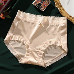 Women's Underwear Seamless Ice Silk Light Breathable Lace Briefs Sexy Silk Fabric Hip Lift smooth Soft Panties