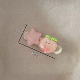 Women's Hair Accessories Kawaii Pink Hairpin Star Peach Strawberry Sweet Girls Bangs Clip Side