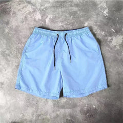 Men‘s Swim Trunks with Side Pockets Summer Casual Solid Color Beach Shorts Quick Dry Lightweight Board Shorts Swimwear Swimsuit