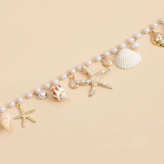 Fashion Bohemian Waist Chain Sea Star Starfish Shell Pendant Shell Waist Link Beach Bikini Alloy Jewelry Accessories for Women