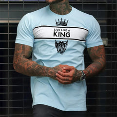 New Fashion Men's T-shirt Casual Sweatshirt Tops Summer O-neck Slim Short-sleeved Tees Male Trend Streetwear Daily Mens Clothing