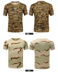 Men Camouflage Hunting Shirts Tactical Fishing Shirt Military Tshirts Camo Hiking Camping Quick Dry Clothes