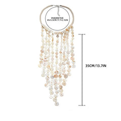 Bead Handmade Woven Shell Tassel Necklace Summer Beach Style Multi-layered Collarbone Chain Women's Fashion Jewelry Accessories