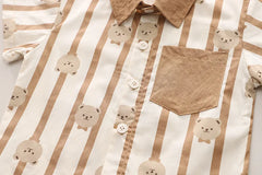 Baby Boy Clothes Set T-Shirt+Shorts Kids Boy Summer Clothing Set Cute Cartoon Bear Outfit Set Infant Toddler Tee Shirt Pants