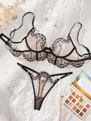 Lace Lingerie Ultra Sexy Underwear Women Set Sexy Adult Delicate Embroidery Intimate Underwear Transparent Bra Lingerie Sets