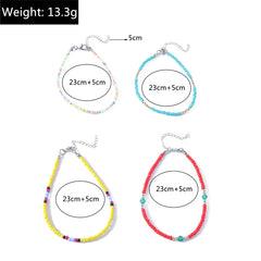 Bohemian Colorful Handmade Beads Anklets for Women Summer Beach Ankle Bracelet Foot Leg Chain Female Girls Jewelry Accessories