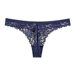 Women Sexy Lace Lingerie Low-waist Panties Embroidery Thong Transparent Hollow out Underwear Female G String