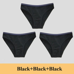 Women Underwear Ladies Panties Cotton Low Rise Solid Cute Bow Soft Breathable Briefs 3 Pcs/lot