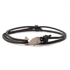 Men Marine String Bracelet Bilayer Sliding Adjustable Whale Braclet Beach Surfer Nautical Braslet Vacatio Leisure Accessories