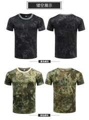 Men Camouflage Hunting Shirts Tactical Fishing Shirt Military Tshirts Camo Hiking Camping Quick Dry Clothes