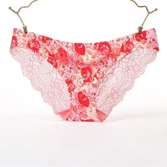 Women's Sexy Lace Panties Seamless Cotton Breathable Briefs Girls Transparent Underpants Plus Size Brand Underwear 1 Piece