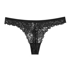 Women Sexy Lace Lingerie Low-waist Panties Embroidery Thong Transparent Hollow out Underwear Female G String