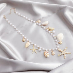 Fashion Bohemian Waist Chain Sea Star Starfish Shell Pendant Shell Waist Link Beach Bikini Alloy Jewelry Accessories for Women