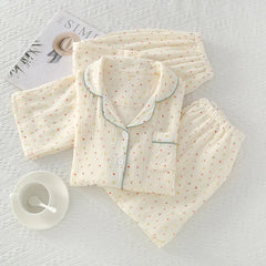 Women's Underwear Set Pure Cotton Summer Home Wear 3 Pieces Short Sleeve Sleepwear Women's Pajamas Female 2025 Lingerie