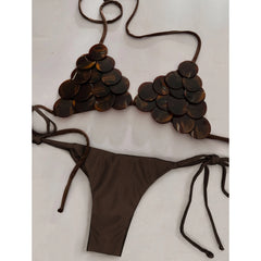 Sexy Bikini Swimsuit with Skirt Bandage Women Brazilian Shell Bikini Bathing Suit A Line Skirt Summer Female