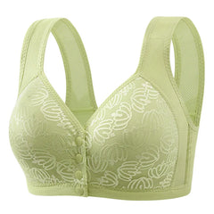 Women Large Size Underwear 36-46 B/C Middle Aged Bras for Women Wireless Front Buckle Bralette Tops Floral Wireless Brassiere