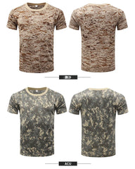 Men Camouflage Hunting Shirts Tactical Fishing Shirt Military Tshirts Camo Hiking Camping Quick Dry Clothes