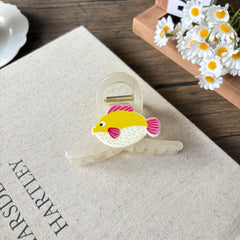 Bohemian Acetate Ocean Animal Hair Clips for Women Non-Slip Summer Beach Hair Accessories Cartoon Fish Whale Multi-Pack Gifts