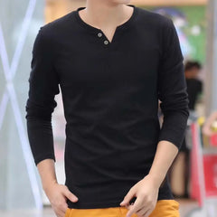Great Men T-shirt Slim Casual Base Shirt Long Sleeve Fit Autumn T-shirt for Daily Wear