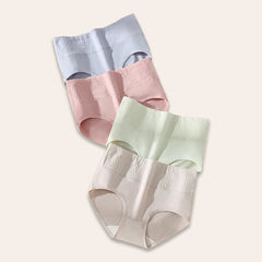 4Pcs Womens Cotton Underwear High Waist Seamless Breathable Antibacterial Soft Comfortable Full Coverage Panties