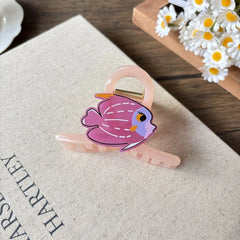 Bohemian Acetate Ocean Animal Hair Clips for Women Non-Slip Summer Beach Hair Accessories Cartoon Fish Whale Multi-Pack Gifts
