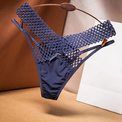 Women's Lace Underwear Thin Drawstring Cross Hollow Sexy High Elastic Mid-Waist Sexy Panties Women Erotiic Underwear Woman